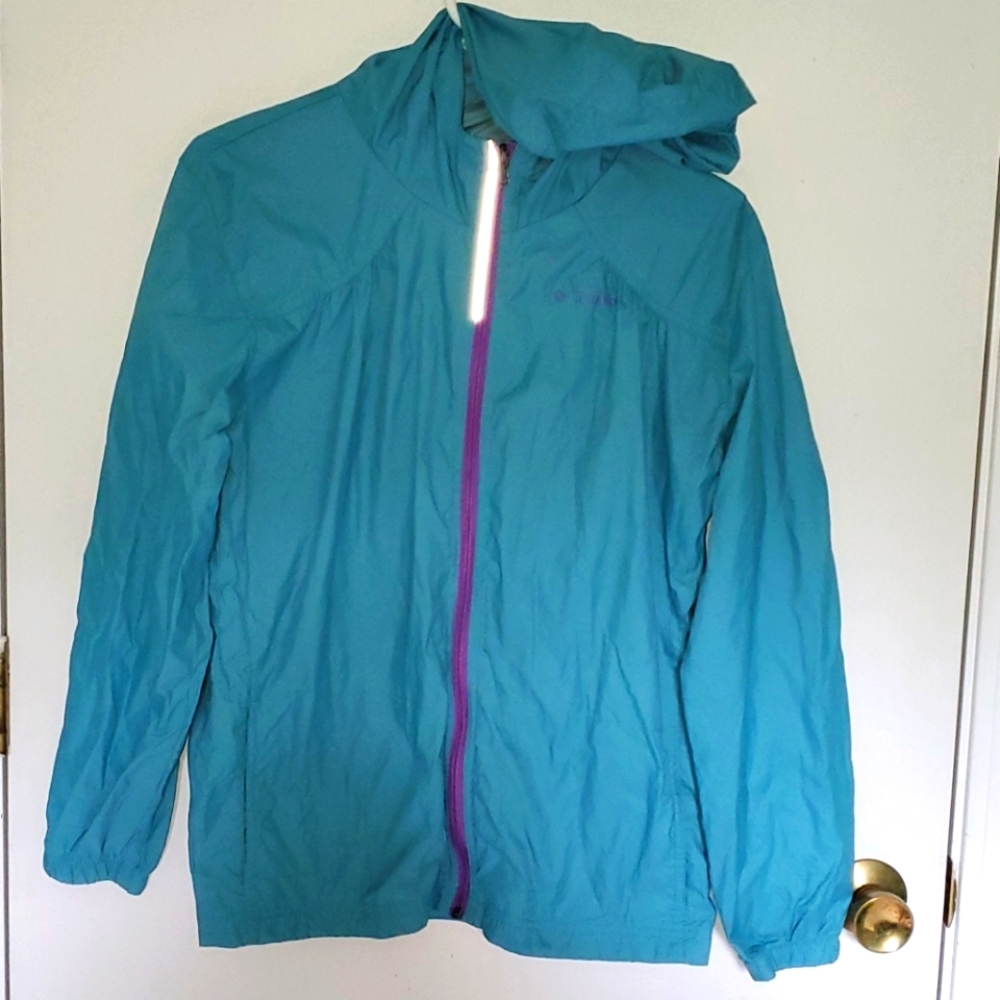 Columbia girls XL blue rain shell jacket